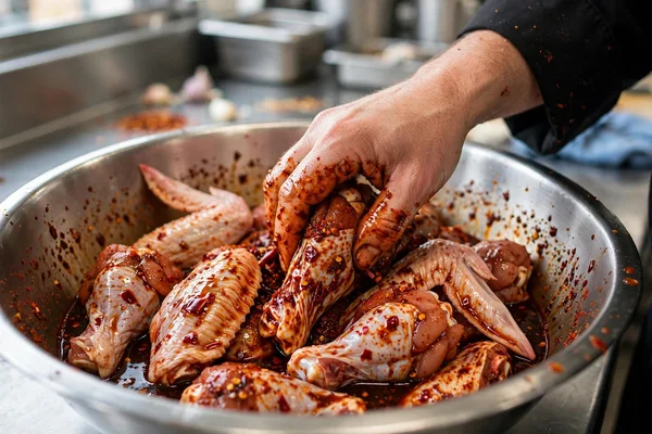 Step 1: Marinate the wings for 3 to 4 hours — Crispy Hot Wings