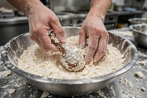 Step 3: Press and twist the wings in flour — Crispy Hot Wings