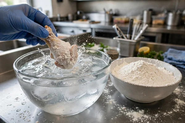 Step 4: Dip the wings in chilled water for 30 seconds — Crispy Hot Wings