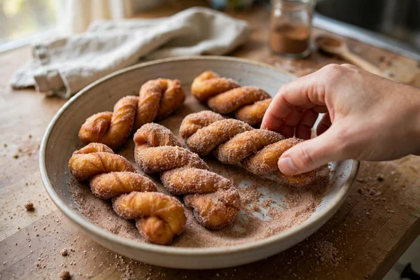Step 7: Coat with cinnamon sugar — Kkwabaegi (Korean Twisted Donuts)
