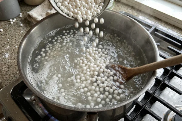 Step 1: Boil the tapioca pearls — Mango Sago