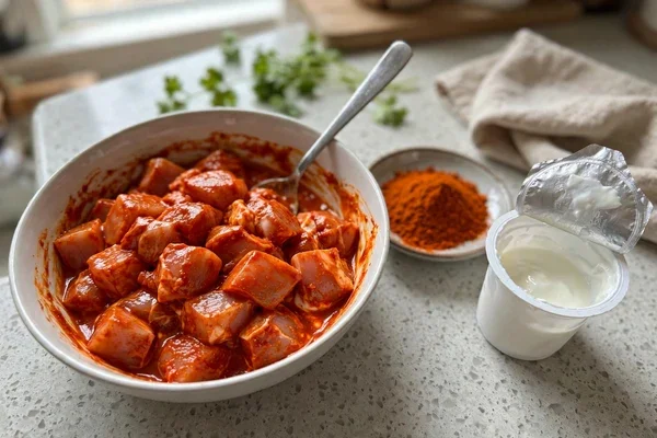 Step 3: marinate the chicken — Creamy Restaurant Pasta
