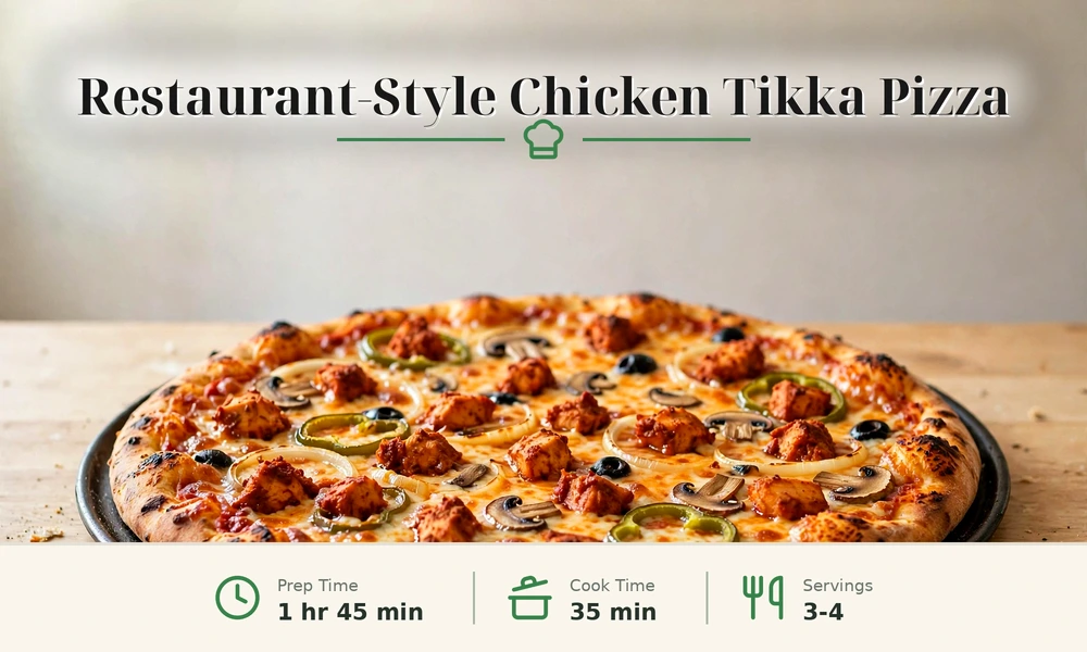 Restaurant-Style Chicken Tikka Pizza